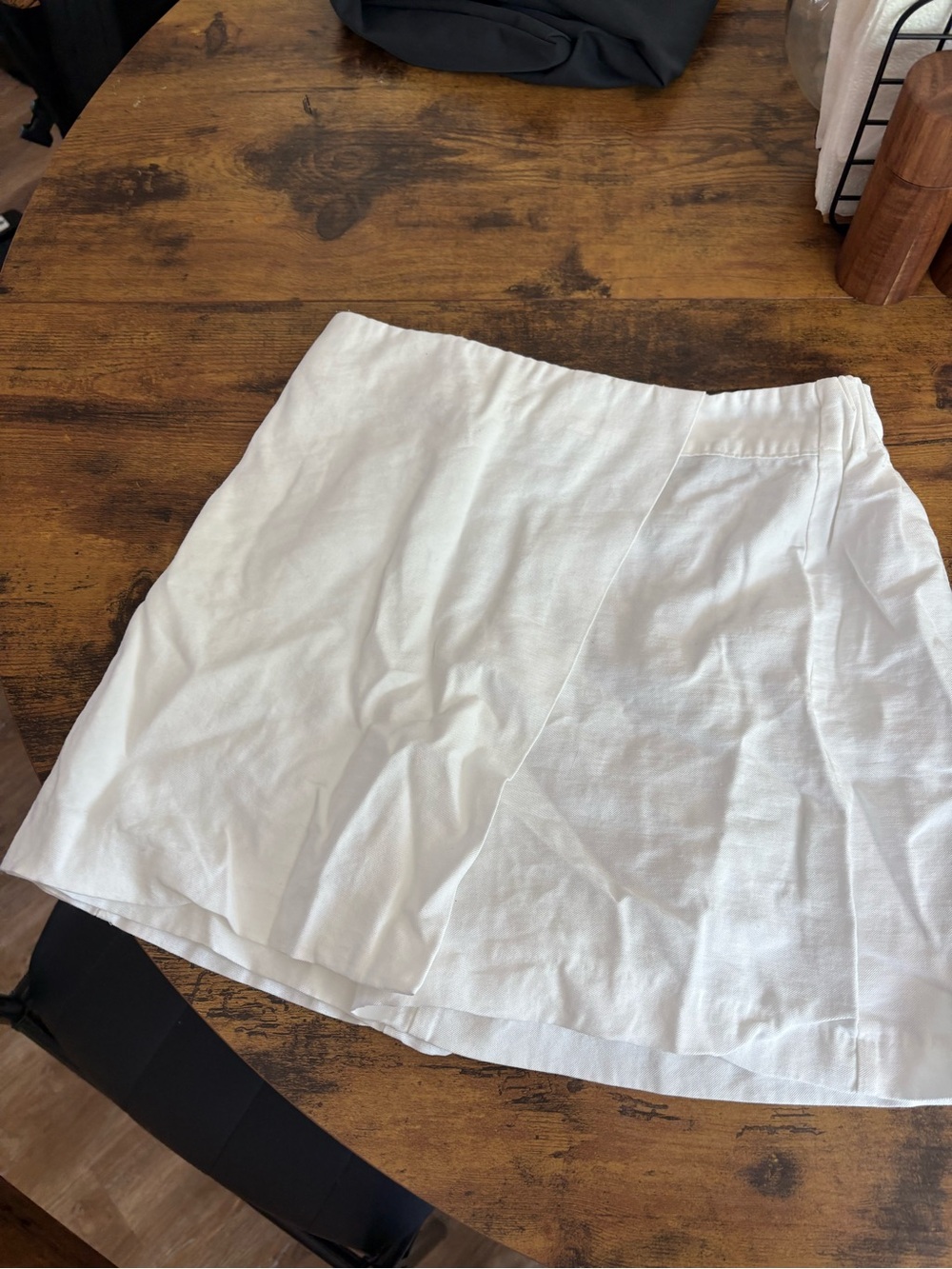 Zara White Elastic Waist Skort